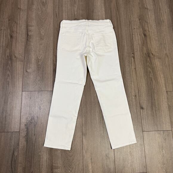 J.Crew 2003 Petite Slim Jean WMNS 27P White Denim Mid-Rise Super Stretch Zip Fly - Picture 5 of 7